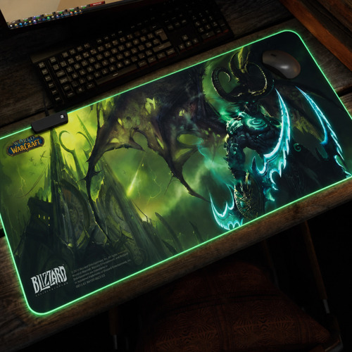 WoW Demon Hunter Fans Will Love This Illidan RGB Desk Mat 